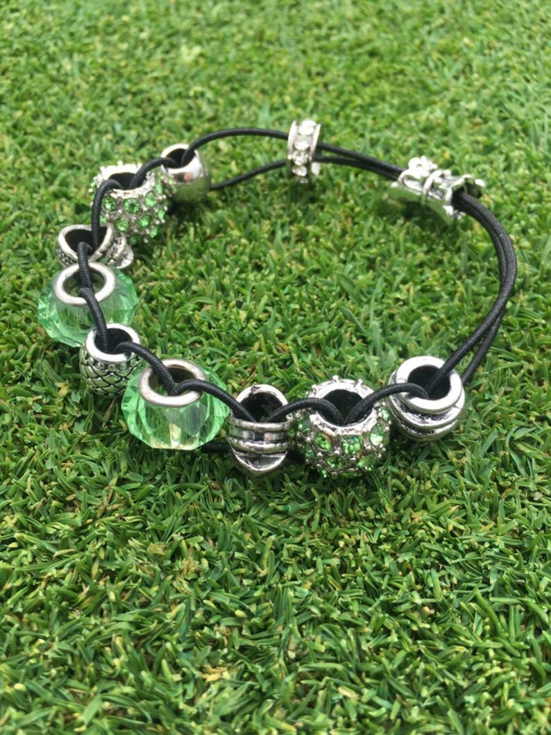 Golf Stroke Counter Bracelet Green Charm Beads Black Lower Etsy