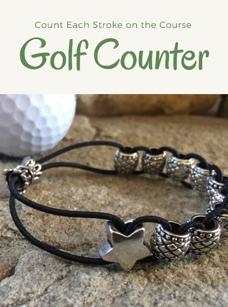 Golfing STAR Golf Stroke Counter Bracelet Silver Tone Star Etsy