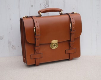 Grantchester 15 Briefcase - Sedgwick Bridle Leather Briefcase - London Tan