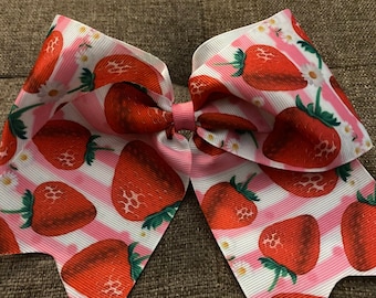 Strawberry Cheer Bow