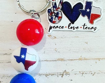 Texas love key chain