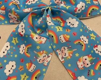 Unicorn Rainbow Cheer Bow