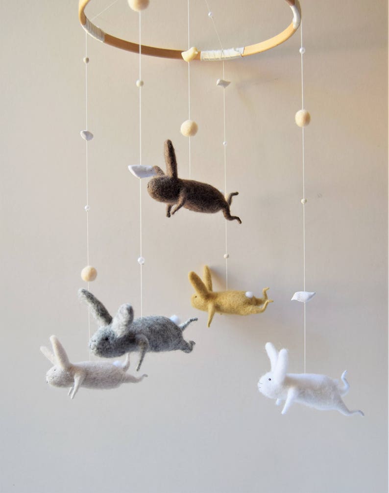 Bunny Mobile Nursery Mobile Baby Mobile Baby Crib Mobile Etsy