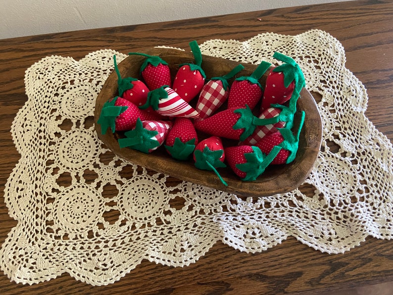 15 Fabric Strawberries image 2
