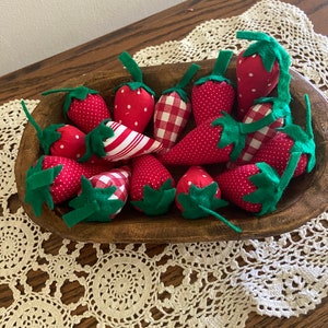 15 Fabric Strawberries image 1