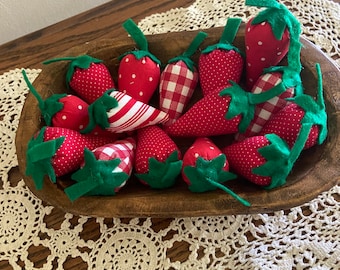 15 Fabric Strawberries