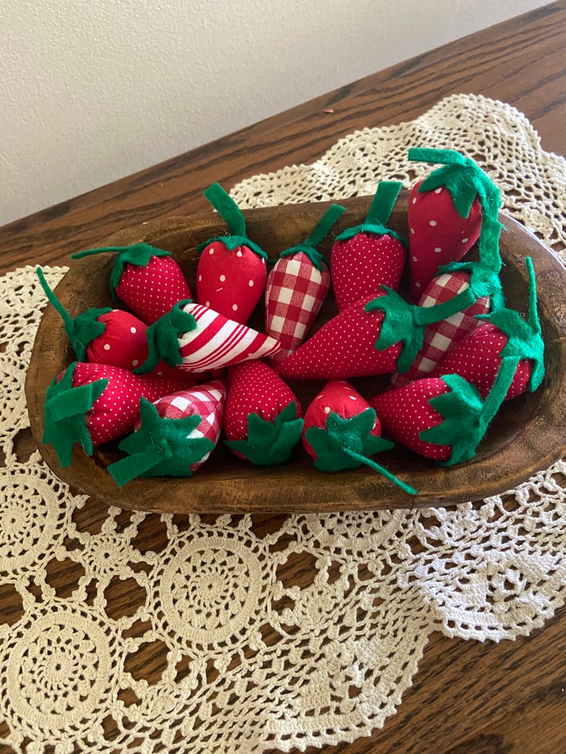 15 Fabric Strawberries image 1