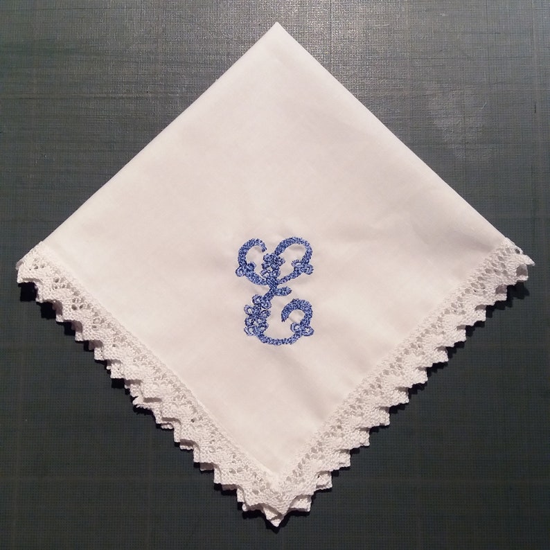 Ladies Handkerchiefs Personalised with Initials embroidered image 4