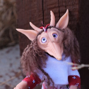 The Kikimora | One of a kind Slavic Folklore and Witchcraft Art Doll for Slavic Magic, Witchcraft, and Paganism | Polish American Folkart