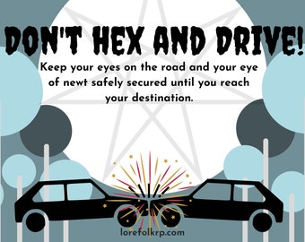 Don't Hex and Drive Postcard | Original Postcard for Postcrossing, Snailmail, scrapbook, pagan humor