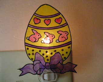 Hand Painted: Yellow Easter Egg Night Light