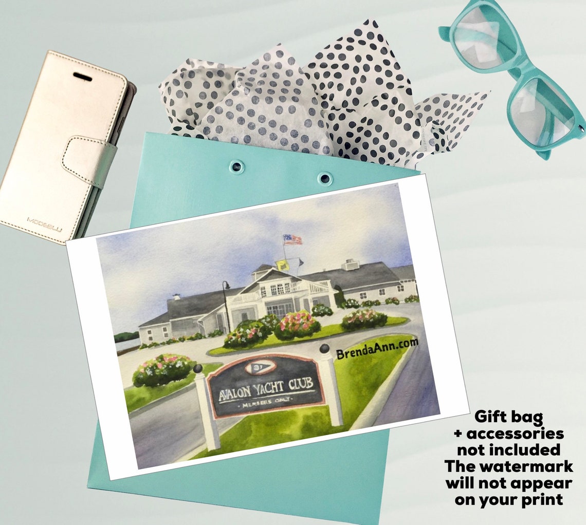 Avalon Yacht Club in Avalon NJ Hand Signed Archival Etsy