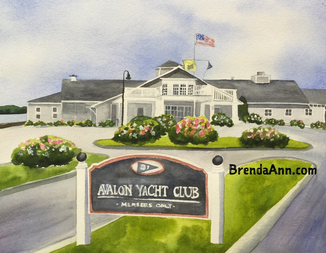 Avalon Yacht Club in Avalon NJ Hand Signed Archival Etsy