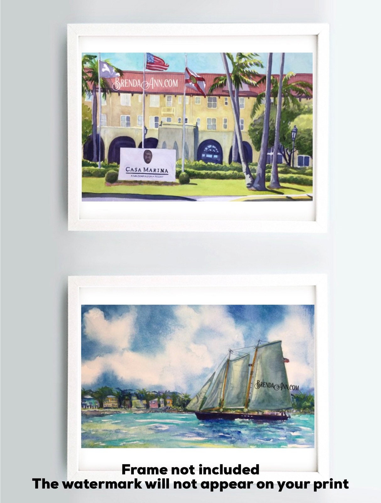 Key West Schooner America Tall Clipper Ship Western Union Florida Keys Key  West – Hand Signed Archival Watercolor Print Wall Art Brenda Ann – Schooner  Chandlery