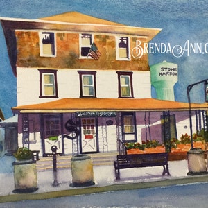 Stone Harbor NJ Wall Art - Watercolor Print: Springer's Homemade Ice Cream New Jersey Shore Great for Keepsake Gift or Home Decor