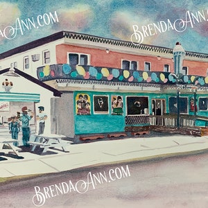 Wildwood NJ Watercolor Wall Art of Cool Scoops - Coastal New Jersey Shore Art Print for Beach Decor Add a Pop of Vibrant Color to Any Room