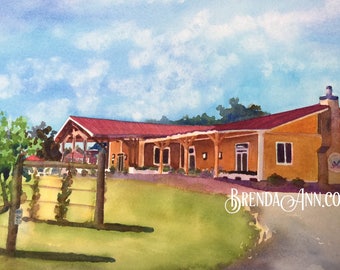 Cape May NJ Wall Art - Watercolor Print of Willow Creek Winery in New Jersey Shore - Perfect Keepsake Wedding Gift for Bride and Groom