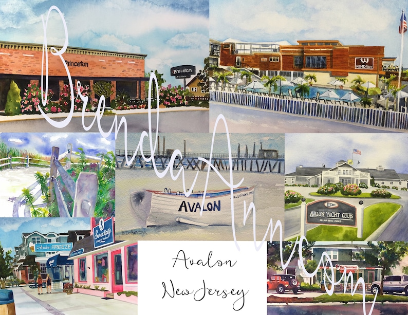 The Princeton Avalon >> Avalon Nj Hand Signed Archival Watercolor Print Wall Art By Brenda Ann The Princeton Avalon >> Avalon Nj Hand Signed Archival Watercolor Print Wall Art By Brenda Ann