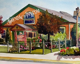 Avalon NJ Watercolor Wall Art Print of Sea Grill Restaurant in New Jersey -Perfect Home Decor to Relive Summer Vacation Memories