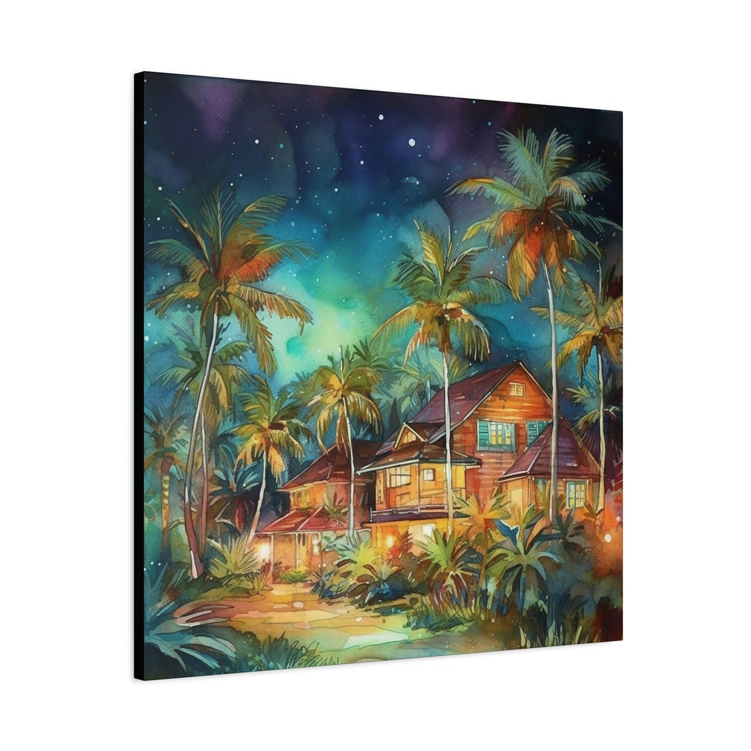 Key West Wall Art Matte Canvas Print Coastal Whimsical Etsy