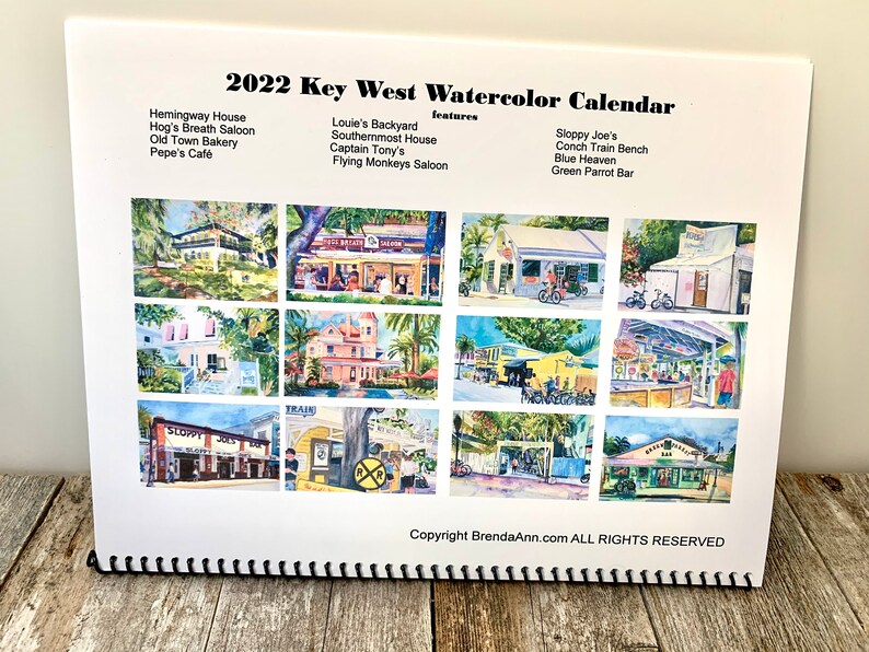 2022 Key West Watercolor Calendar Hemingway Home Museum Etsy