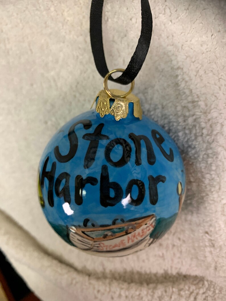 Stone Harbor Ceramic Christmas Ornament Stone Harbor NJ New Etsy