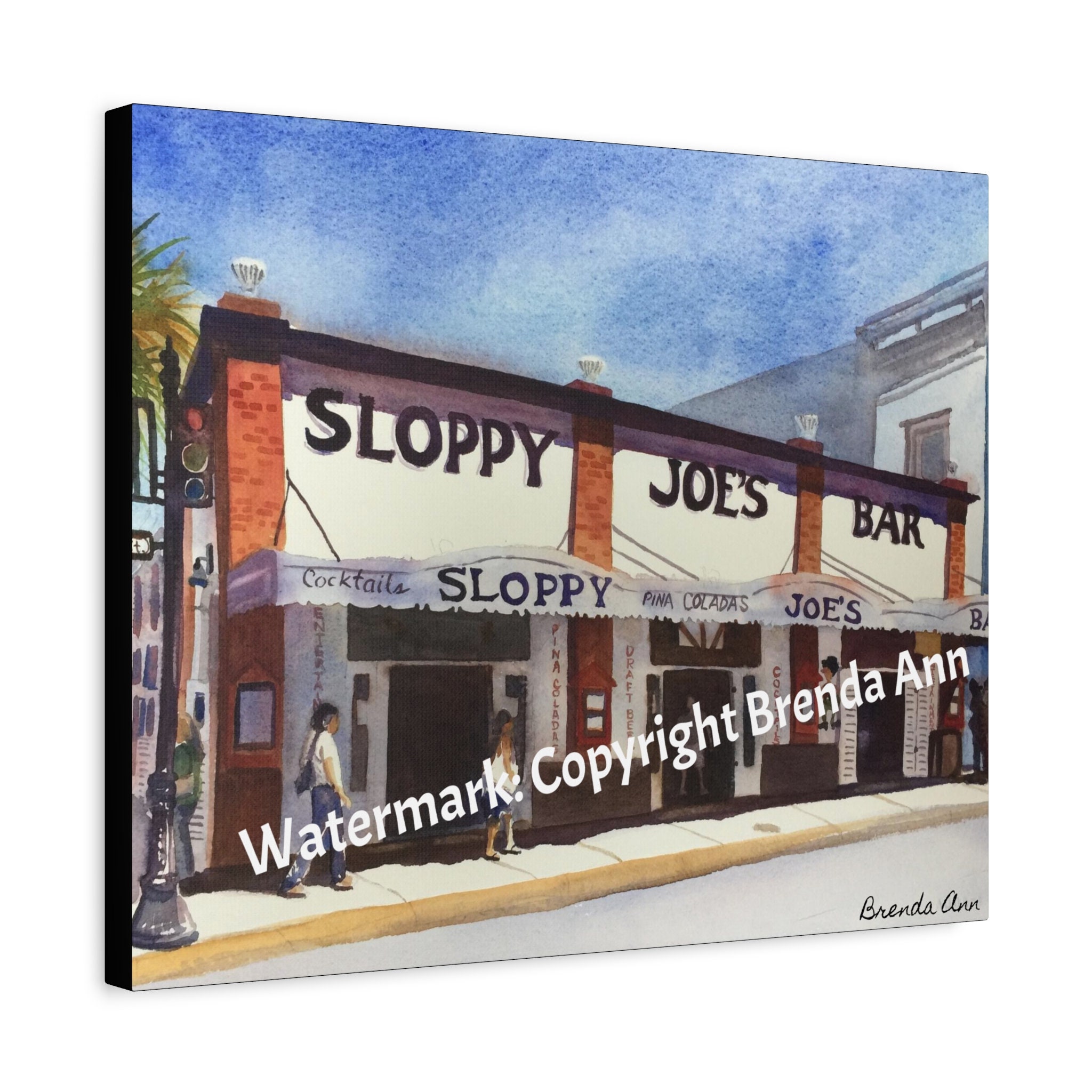 Men's Tee Watercolor Building, Sloppy Joe's Bar