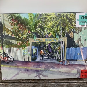 Key West FLA Puzzle: Blue Heaven Restaurant - 500 Piece Florida Keys Jigsaw - Perfect Vacation Activity, Gift, or Souvenir