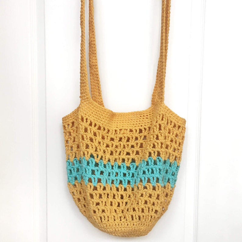 Crochet Color Stripe Market Bag PATTERN Large // Shopping - Etsy