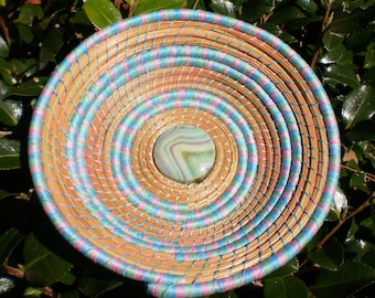 Pine Needle Basket 0321 "Shades of the Water Garden”
