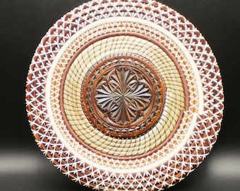 Sweet Cream and Brown - Pine Needle and Fragrant Sweetgrass Basket 2125