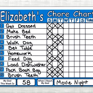 Chore Chart Shipped Works like Dry Erase Board, Set Chores, Behaviors, Goals, & Rewards 画像 1