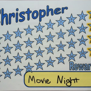 Behavior Tracker, Reward Chart, shipped Dry Erase use for Goal Setting and specific chores goals