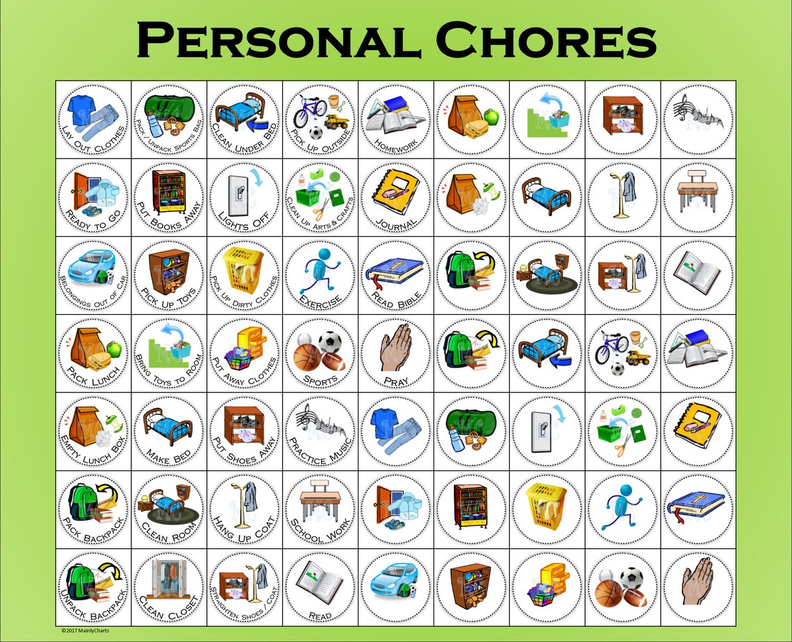 DIY Chore All 6 Sets of Chores Behaviors and Etsy