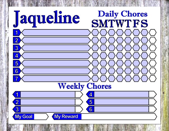 Daily Weekly Chore Chart