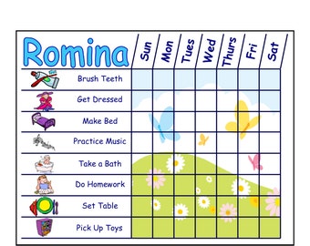 multiple child chore chart template