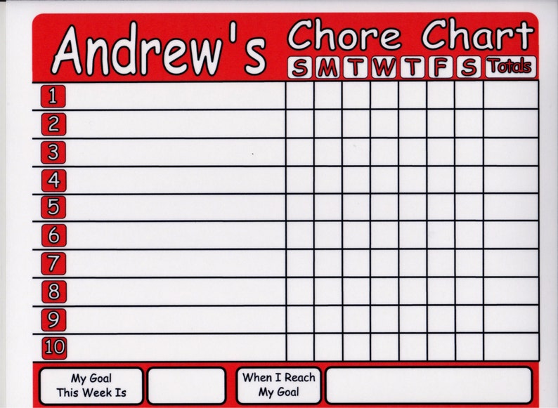 Chore Chart Shipped Works like Dry Erase Board, Set Chores, Behaviors, Goals, & Rewards image 4