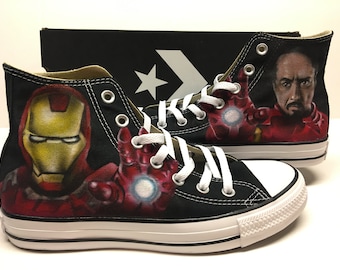 Ironman and Tony Stark fan art custom Converse All Stars