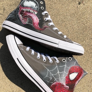 Spiderman and Venom Custom Converse All Stars - Etsy