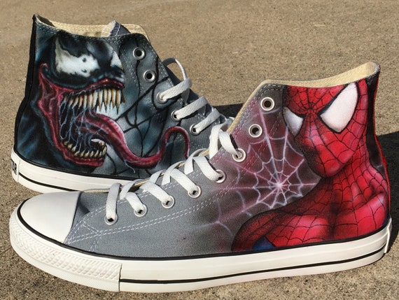 Custom Marvel Spider man Converse Shoes Superhero Spiderman Custom Marvel Spider man Converse Shoes Superhero Spiderman