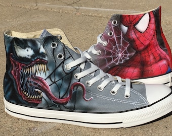 Spiderman and Venom custom Converse All Stars