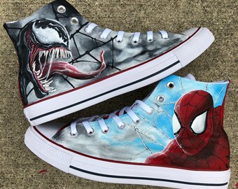 castigo Propuesta Opresor Spiderman y Venom personalizados Converse All Stars - Etsy España