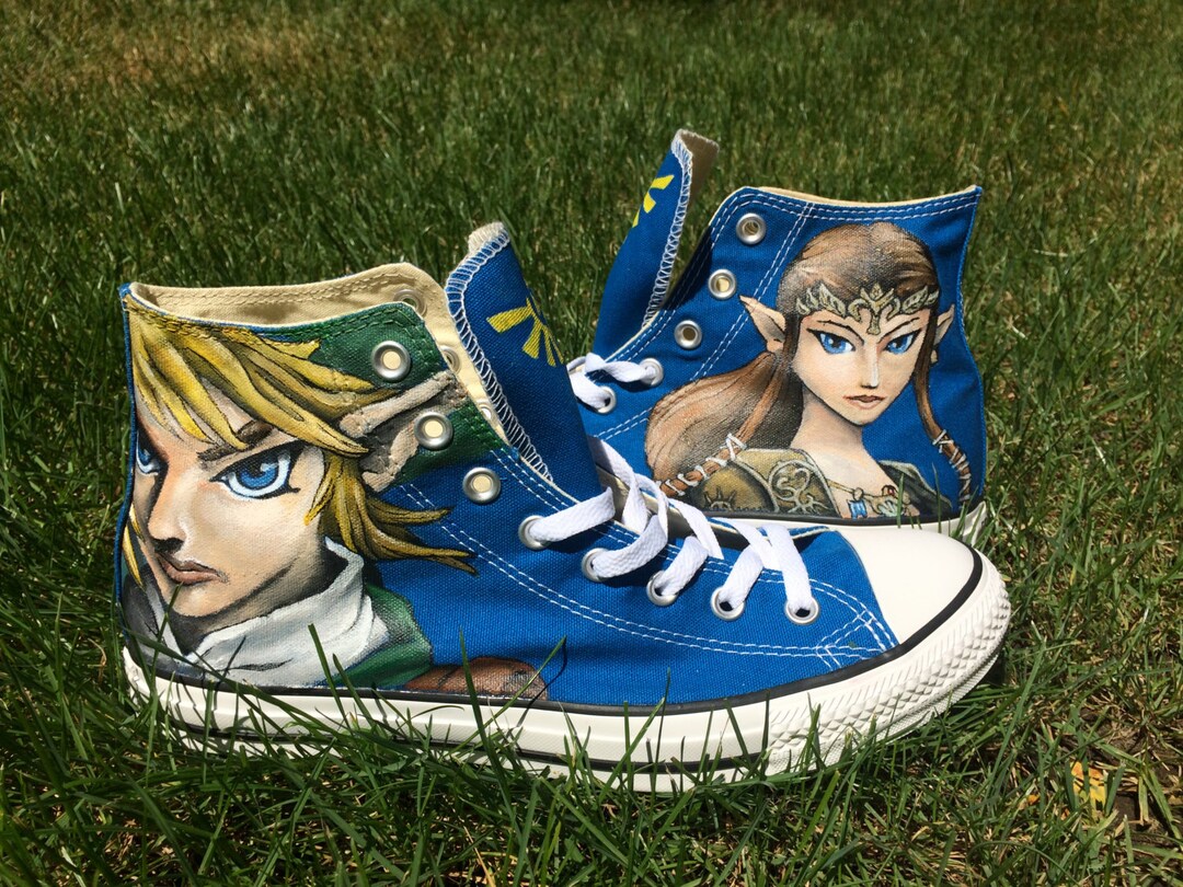 Zelda and Link Fan Custom Converse All Star Shoes - Etsy
