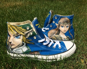 Zelda and Link Fan Custom Converse All Star shoes