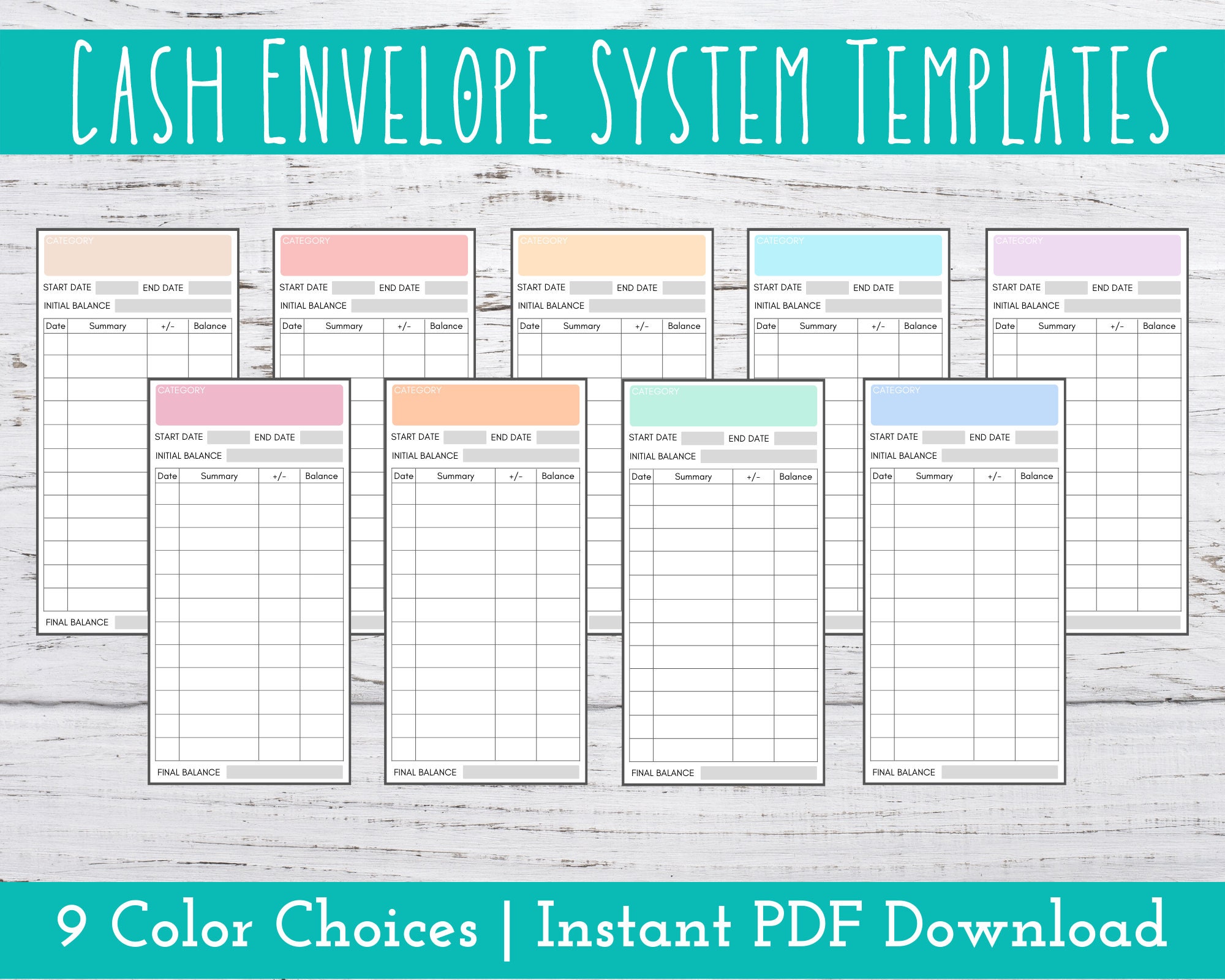 Cash Envelope Inserts Cash Envelope Tracker Printable Cash - Etsy