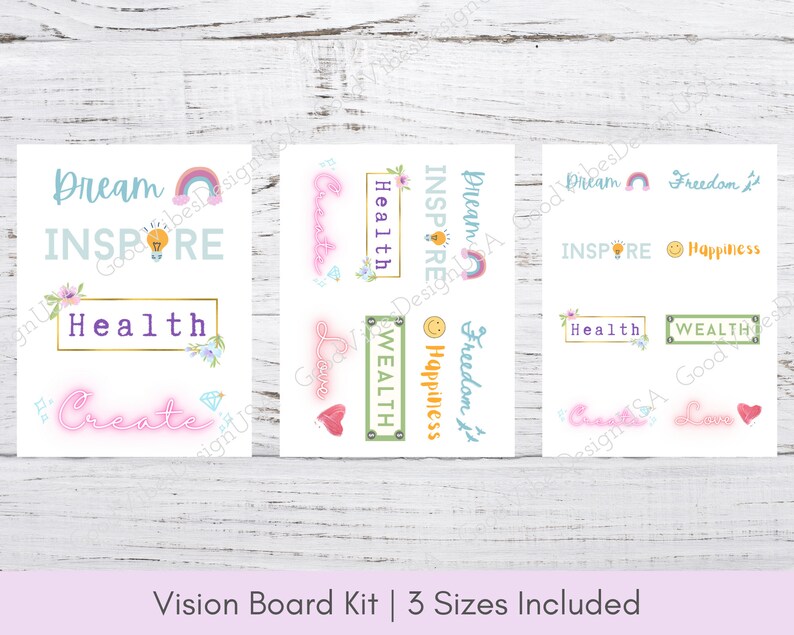 Vision Store Labels Vision Board Words 2026 | Law of Attraction | Manifestation | Printable ...
