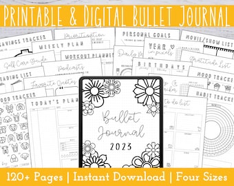 Printable Bullet Journal Bundle 2023 | BUJO Insert | Premade Bullet Journal | Printable Bullet Journal Kit | Digital Bullet Journal Template
