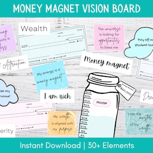 Kit de tableau de vision de manifestation d’argent | Contrôles des manifestations | Contrôles des manifestations | Loi de l'attraction | Imprimables du tableau de vision numérique