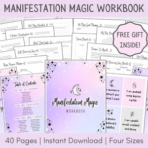 Manifestation Journal Printable | Digital Manifestation Guide | Law of Attraction Workbook | Dream Journal | Manifesting Planner Digital PDF