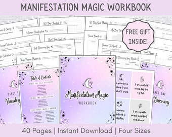 Manifestation Journal Printable | Digital Manifestation Guide | Law of Attraction Workbook | Dream Journal | Manifesting Planner Digital PDF